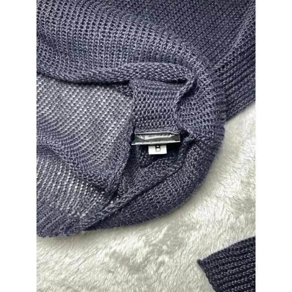 Eileen Fisher System Size PL Organic Linen Knit Sweater Lightweight Blue Top - Picture 4 of 6